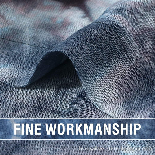 Manual Tie Dye Linen Semi Sheers Navy Curtains
